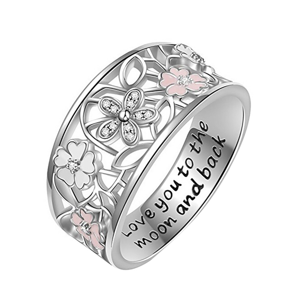 thumbnail image 3 of Cumpleaños Cereza Perforación A Flores Anillo Anillo Regalo Anillos de boda, 3 of 5